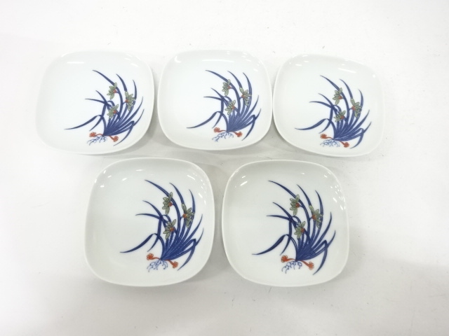  今右衛門窯造　錦　花　小皿　5客揃（保護箱付）